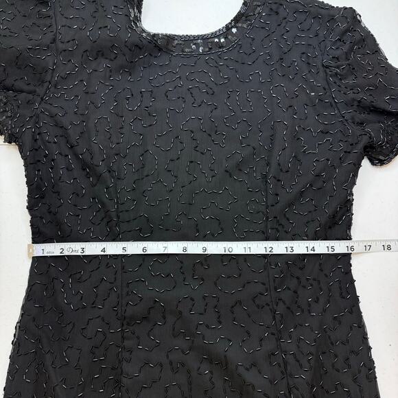 Vintage Stenay Silk Beaded Low Back Cocktail Dress Women's 10 Elegant‎ Evening - Picture 9 of 10